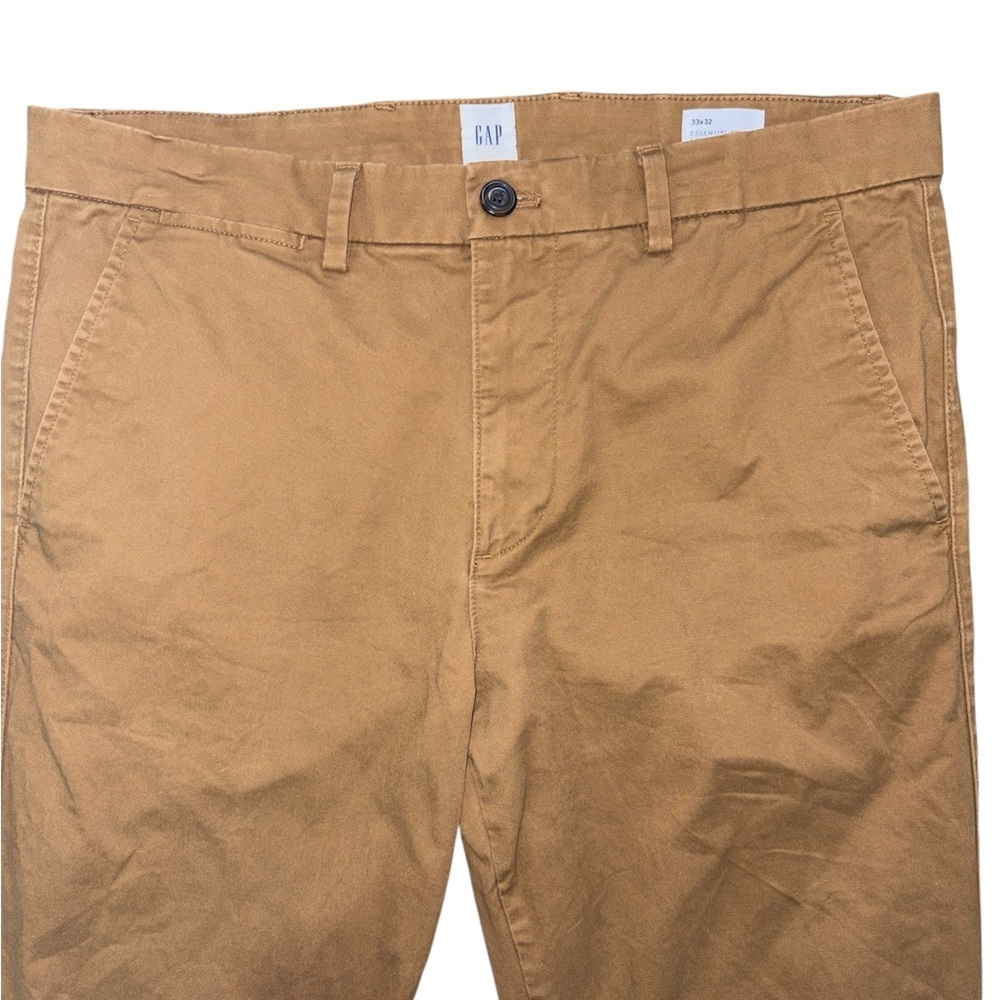 EUC Gap Essential Khaki Skinny‎ Fit Palomino Brown Chino Pants Men’s Size 33X32 - Picture 3 of 10